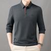 Men Polo Long Sleeve T Shirt Simple Business Casual Loose Middle Age Top