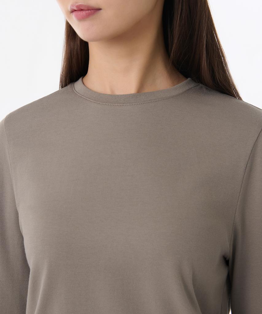 MUSINSA STANDARD WOMAN Women'S Flexible Crew Neck Long Sleeve T-Shirt [Taupe]