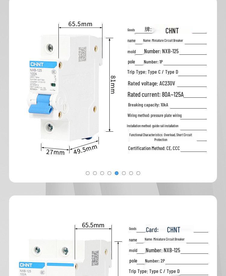 Zhengtai NXB-63 Circuit Breaker: 63A/32A, 1P/2P/3P, Miniature Smart Main Switch for Household Use