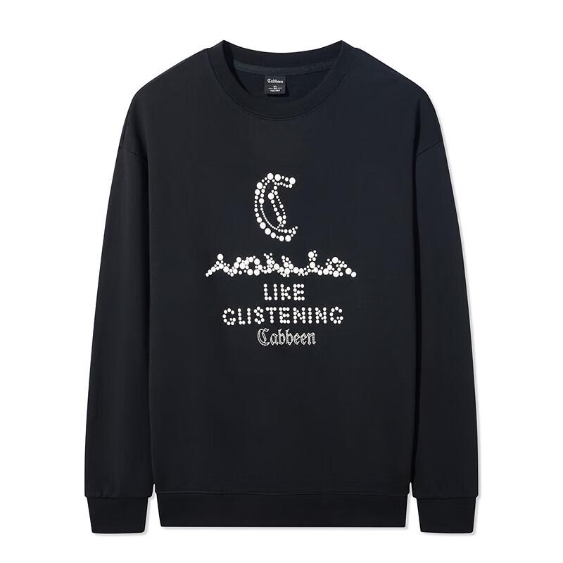 

Cabbeen Beaded Letter Loose Long Sleeve Sweatshirt - 2024 Autumn XL