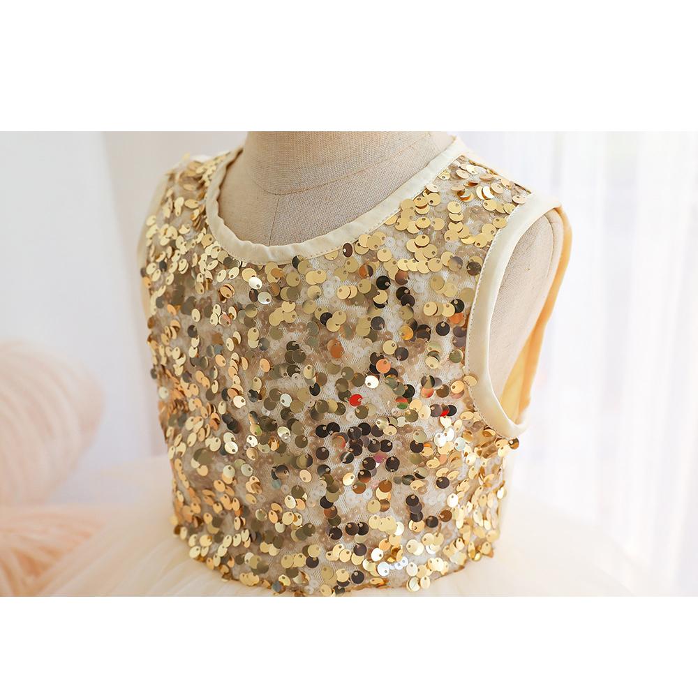 Little Girl's Gown Dresses Colorful Girls Puffy  Melaleuca Contrast Color Sparkling Kids Birthday Dress Elegant Soft Party Dress Ball Gown for Girls