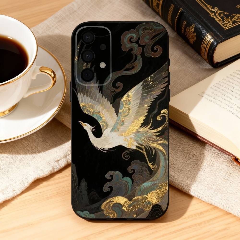 Cool Art Phoenix  Phone Case For Samsung Galaxy A73,A72,A71,A70,A53,A52,A51,Soft Silicone Black Cover