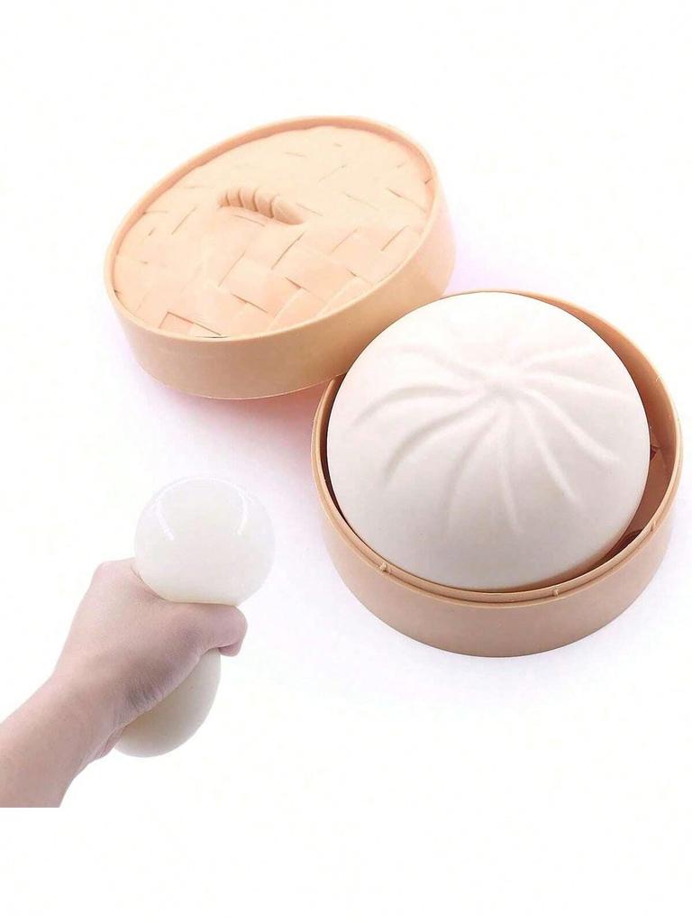 Simulation Steamed Bun Squeeze Toy, Slow Rebound Stress Relief Fidget Toy, Decompression Toy With Steamer For Adults