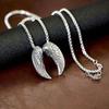 Mens Stainless Steel St Saint Michael Angel Wings Pendant Necklace Men Gift