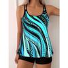 Elegantes Tankini-Set in Übergröße für Damen, Übergröße, Bikini-Set, bedrucktes Tank-Kleid, Party-Badeanzug, 2-teiliges Badeanzug-Set
