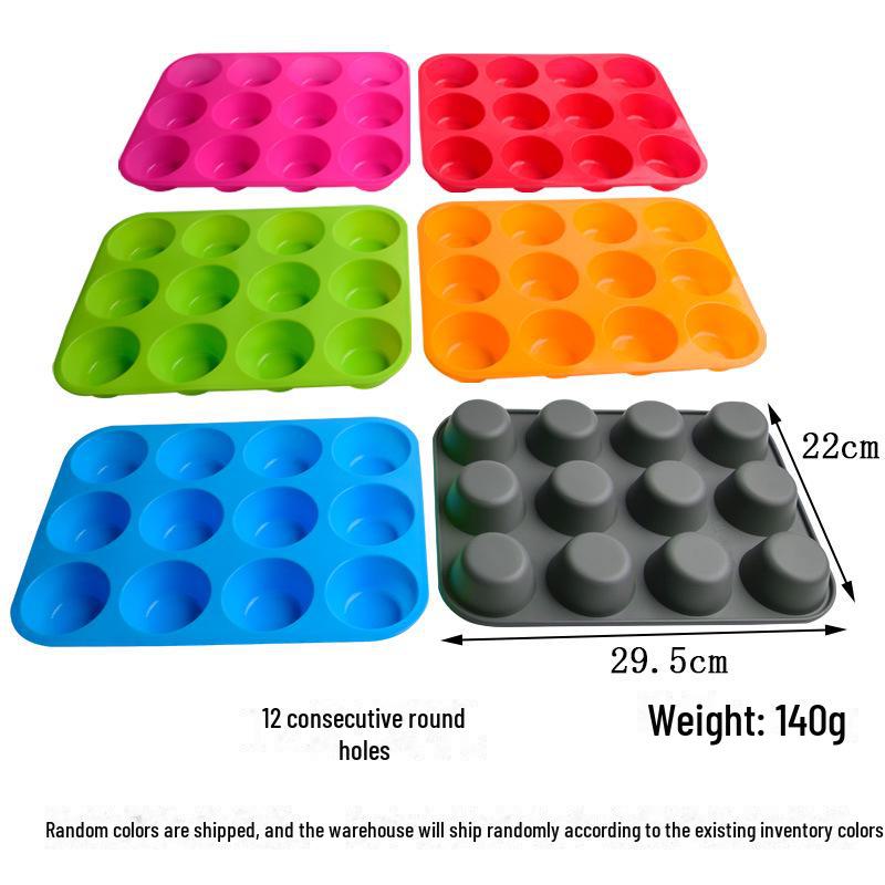 

Круглая силиконовая форма для кексов, желе, пудингов, свечей на 12 отверстий Gray