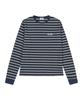 SUNDAY FRUIT MARKET Stripe Waffle Ls Tee Navy