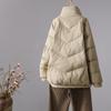 Spring down jacket women's loose and thin stand-up collar short warm white duck down jacket spring new