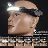 USB Rechargeable Induction Headlamp Zoom COB LED Head Lamp Built In Battery Flashlight Multifunction 6 Modes Head Torch