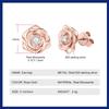 Rose Gold Moissanite Earrings for Women 925 Sterling Sliver 3mm Rose Flower Diamond Stud Earring Fine Jewelry Gift