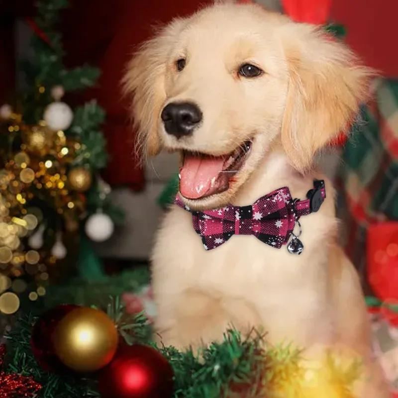 10/1PCS Christmas Snowflake Cat Collar Removable Adjustable Dog Collar Pet Cat Bow Tie Dog Christmas Accessories Pet Supplies
