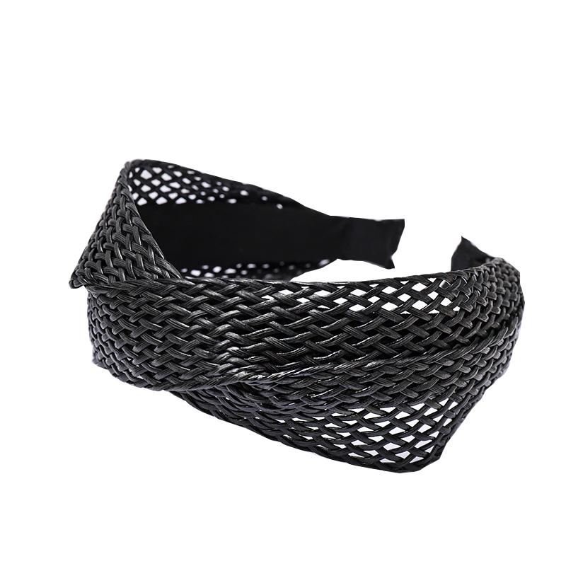 1PC Straw Weaving Cross Knotted Headband Women Girls Handmade Hair Hoop Hand-woven Wide Head Band Lady Braided Hair Accessories