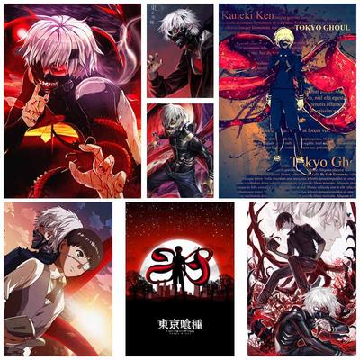 Hvitbok Tokyo Ghoul Plakater og Trykk Klassisk Japansk Anime Veggkunst Maleri Plakat Veggmaleri Bilde Manga-fan Gave Romdekorasjon Hjemmeinnredning