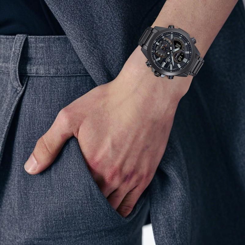 Casio CASIOEDIFICE Series Fashion Classic Business Waterproof Quartz Movement Stainless Steel Strap Japanese and Korean Watch Men's ECB-30YDC-1APR