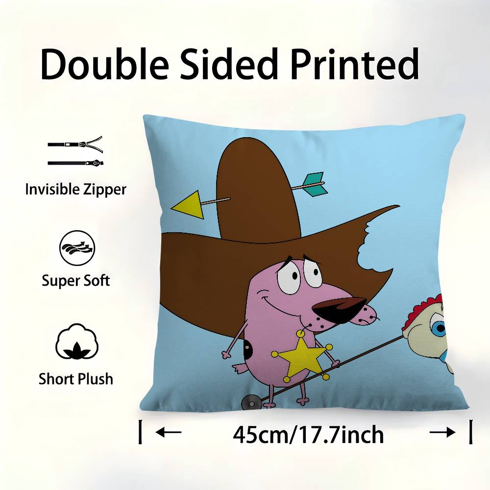 Courage The Cowardly Dog Pillow Cover For Bedroom Room And Living Room Sofa Decorative Cushion Cover