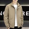 Men Plus Size Stand Collar Jacket Loose Casual Zip Up Outerwear Big Pockets Windproof Coat For Big Men