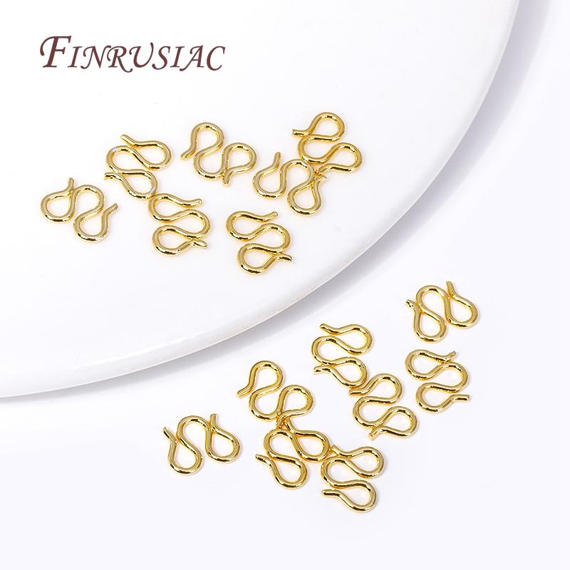 10/20Pcs 18K Gold Plated W Shape Clasps For Jewelry Necklace Clasps Connectors For Bracelets Making DIY Accessories
