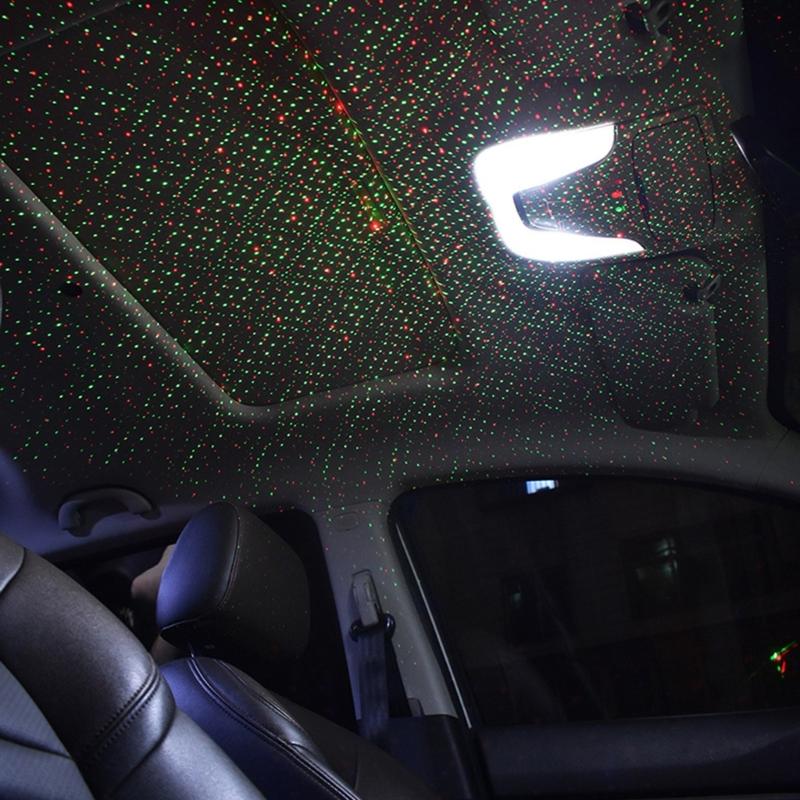 Automotive Roof Interior Atmosphere Light Adjustable Starry Projection USB Powered PVC Material Easy USB Plug Operation