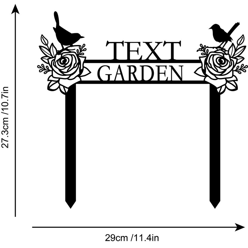 Garden Metal Signs Yard Art Custom Name Metal Stakes Outdoor Decor Garden Gift