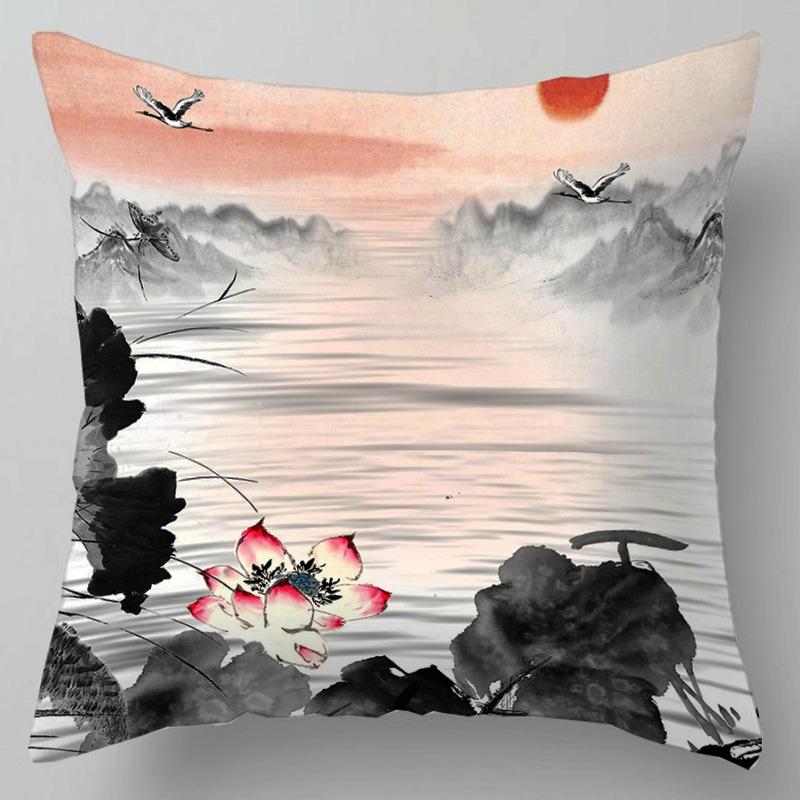 

Наволочка с рисунком гор Гофэн, наволочка для гостиной, кресло из красного дерева, поясничная подушка, наволочка для автомобиля 40x40cm