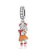 Winter Copper Christmas Charm Funny Santa Claus Reindeer Snowflake Bead Fit Original Bracelet Diy Gift Fine Jewelry