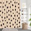 Brown Cartoon Leopard Decor Shower Curtain,Animal Polyester Shower Curtain For Shower Stall Bathroom Waterproof With 10 Hooks