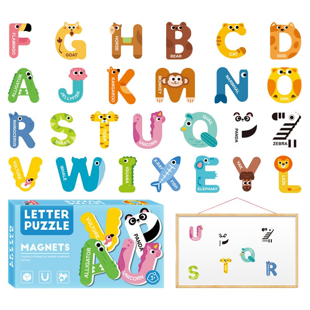 Magnetic Alphabet Letters 26 Letters Uppercase Magnets Colorful Educational Learning Tool Cute Animal Alphabet Magnets For