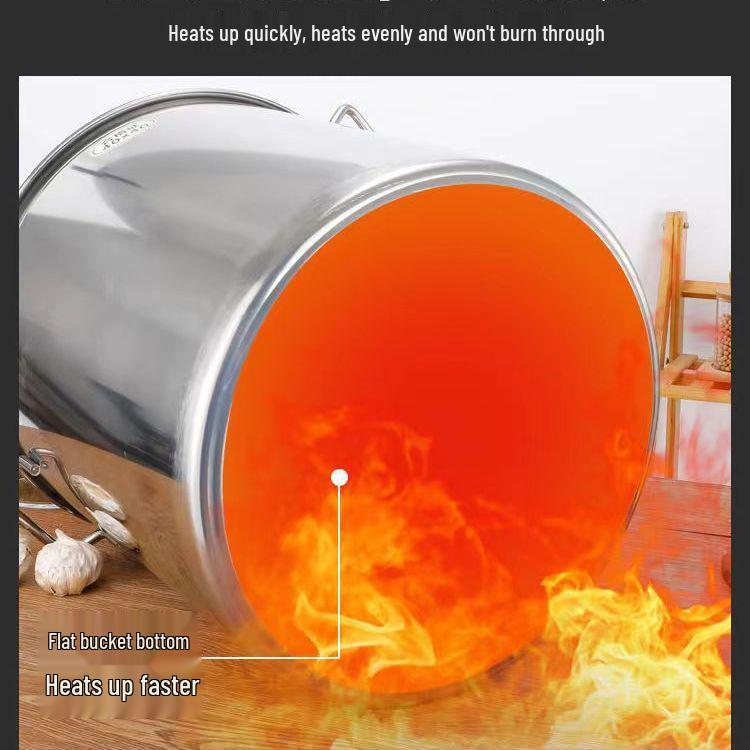 Stal Nierdzewna 304 Bardzo Gruba Garnek do Zupy z Pokrywką - Duża Pojemność Garnek do Rosół i Przechowywanie Oleju/Ryżu do Użytku Domowego lub Komercyjnego