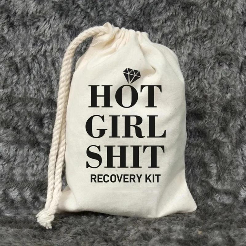 

5pcs Hot Girl Recovery Hangover Survival Kit bags Vegas Summer Bach weekend Girls Trip Bachelorette hen Party bride to be Favor 13x18cm&5 pieces