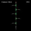 5PCS Night Glow Fishing Leader Line Sea Fishing Balance with Swivels Snaps Fishing Wire Leader 360Degree Rotating Fishing Tackle