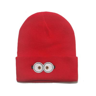 Autumn and Winter New Knitted Hat Warm Ski Hat Casual Cute Cartoon Glasses Eyes Wool Hat Beanie