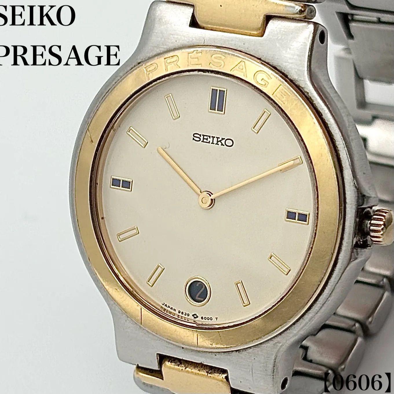 Б/у Рабочий предмет Рабочий предмет Seiko SEIKO PRESAGE Часы Мужские Кварцевые 9539-6000 9539-6010 Винтажные Комбинированный Цвет Дата Круглые 0606