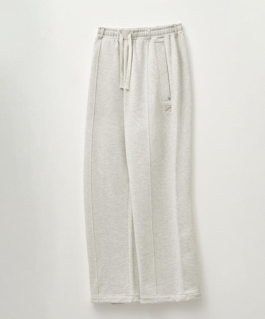 Seteo Cotton Elastic Waist Sweatpants Melange Ivory (Type B)