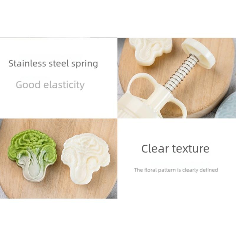 Jades Cabbage Pastries Molds Hand Pressed Mooncakes Maker Bean Pastes Cake Mould Dessert Bakewares for Cooking Lover