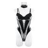 European & American Nightclub Hot Girl PU Leather Mesh Lace-up Backless Bodysuit