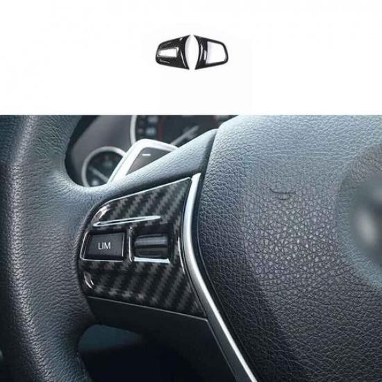 Carbon Fiber Button Frame Steering Wheel Cover Trim Fit For BMW F20 F21 F22 F23