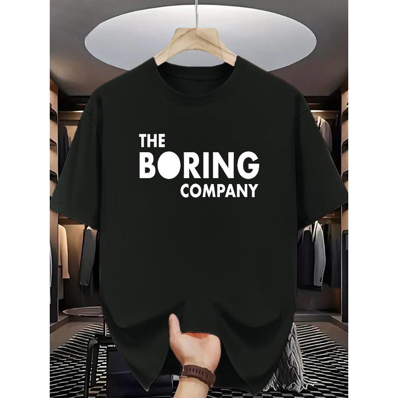 

European sizes [Everyday Comfort] THE BORING COMPANY White Short-Sleeve T-Shirt - Stylish & Comfortable Crew Neck S чёрный