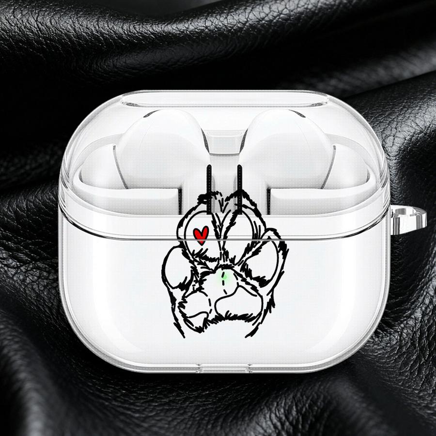 Pet Heart Paws Case For Samsung Galaxy Buds 3 FE 2 4Pro 4 Pro 2Pro Live 3Pro Clear Earphone Cases Cover With Hook