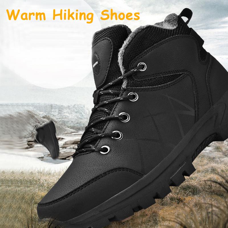 Bottes D'Hiver Homme Imperméables Doublées Peluche - Chaussures Chaudes Pour Randonnée, Travail, Neige - Semelle Accroche