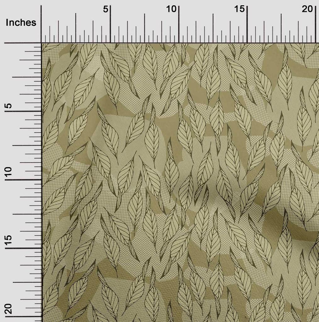 oneOone Cotton Cambric Dark Rose Brown Fabric Leaves Dress Material Fabric Print Fabric By The Yard 42 Inch
