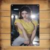Korean Beauty Woman Metal Sign Wall Decor for Home Cafe Bar K-Drama Artwork Poster