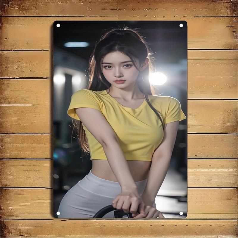 Korean Beauty Woman Metal Sign Wall Decor for Home Cafe Bar K-Drama Artwork Poster