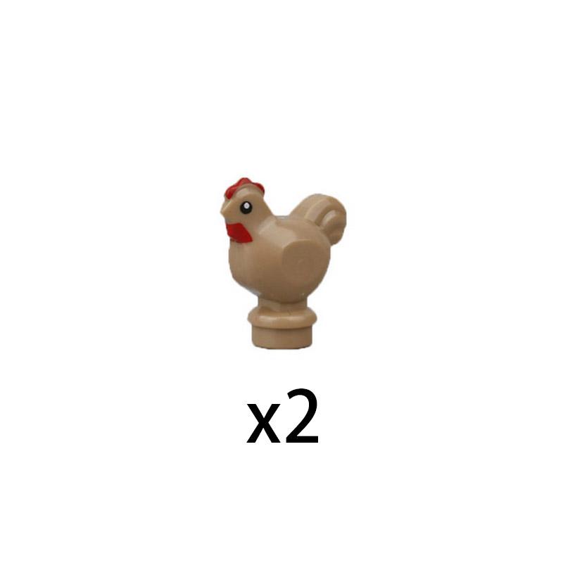 MOC Stadt Mini Süßes Tier Bär Schaf Ziege Huhn Hund Schwein Familie Bauernhof Bausteine Zubehör Kinderspielzeug Weihnachtsgeschenk