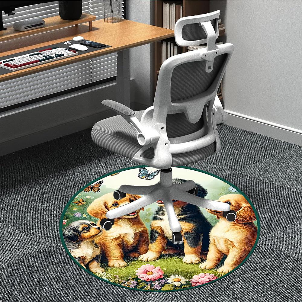 

1pc Puppy Garden Chair Carpet for Office, Soft, Non-Slip Polyester Mat, Office, Entryway, Living Room, Bedroom, yy251207254 80cm by 80cm