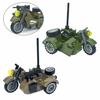 MOC Set Deutsches Militärmotorrad Bausteine Fahrzeugmodell Figuren Zubehör Soldaten WK2 Transport SWAT Spielzeug Baustein