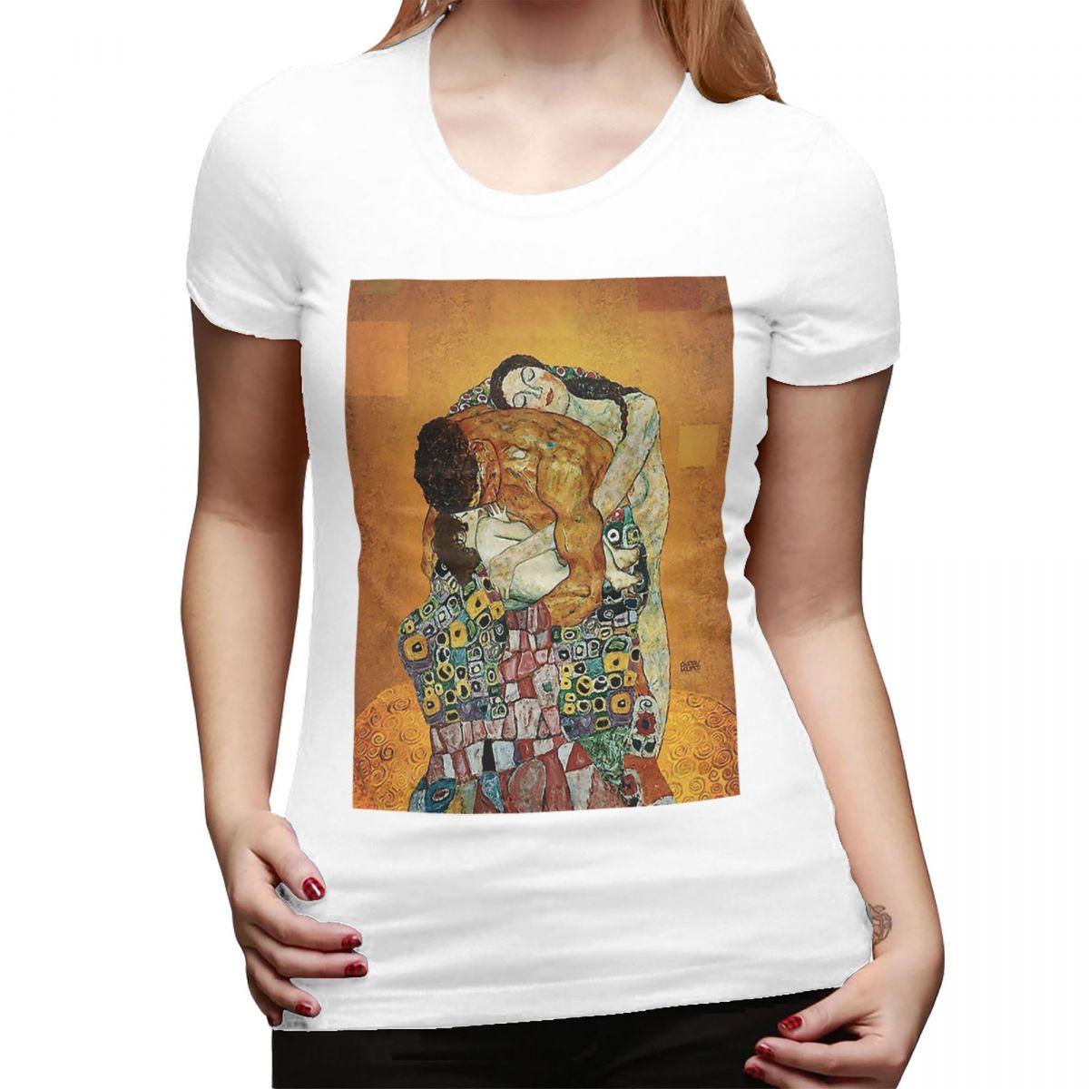 

The Kiss By Gustav Klimt TShirt for Women Crew Neck Streetwear T Shirts Womens Tees Short Summer Clothes Tops S