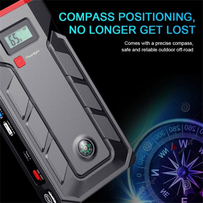 SUV Portable Car Jump Emergency Power Starter Auto Battery Booster Charger Built-in Emergency LED Flashlight Fast Charge