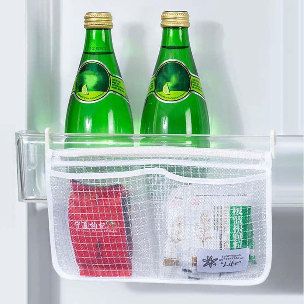 Clear Kitchen Freezer Compartment Fridge Organizer Mesh Bag Household Refrigerator Storage Bag