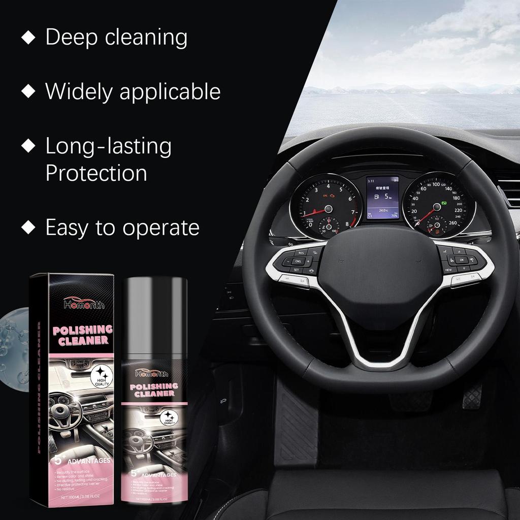 100ml Car Interior Polisher Car Interior Polishing Renewal Stain Removal Maintenance Care Polish Anti-fouling