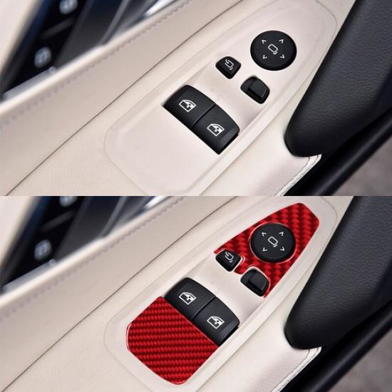 5x Red Carbon Fiber Car Inner Door Switch Panel Sticker For BMW Z4 G29 -